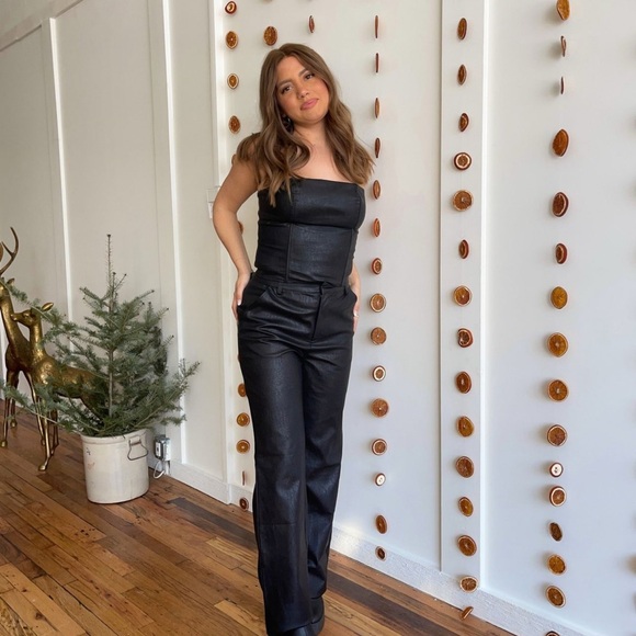 Backyard Roses Kendall Vegan Leather Corset Top - Picture 2 of 7